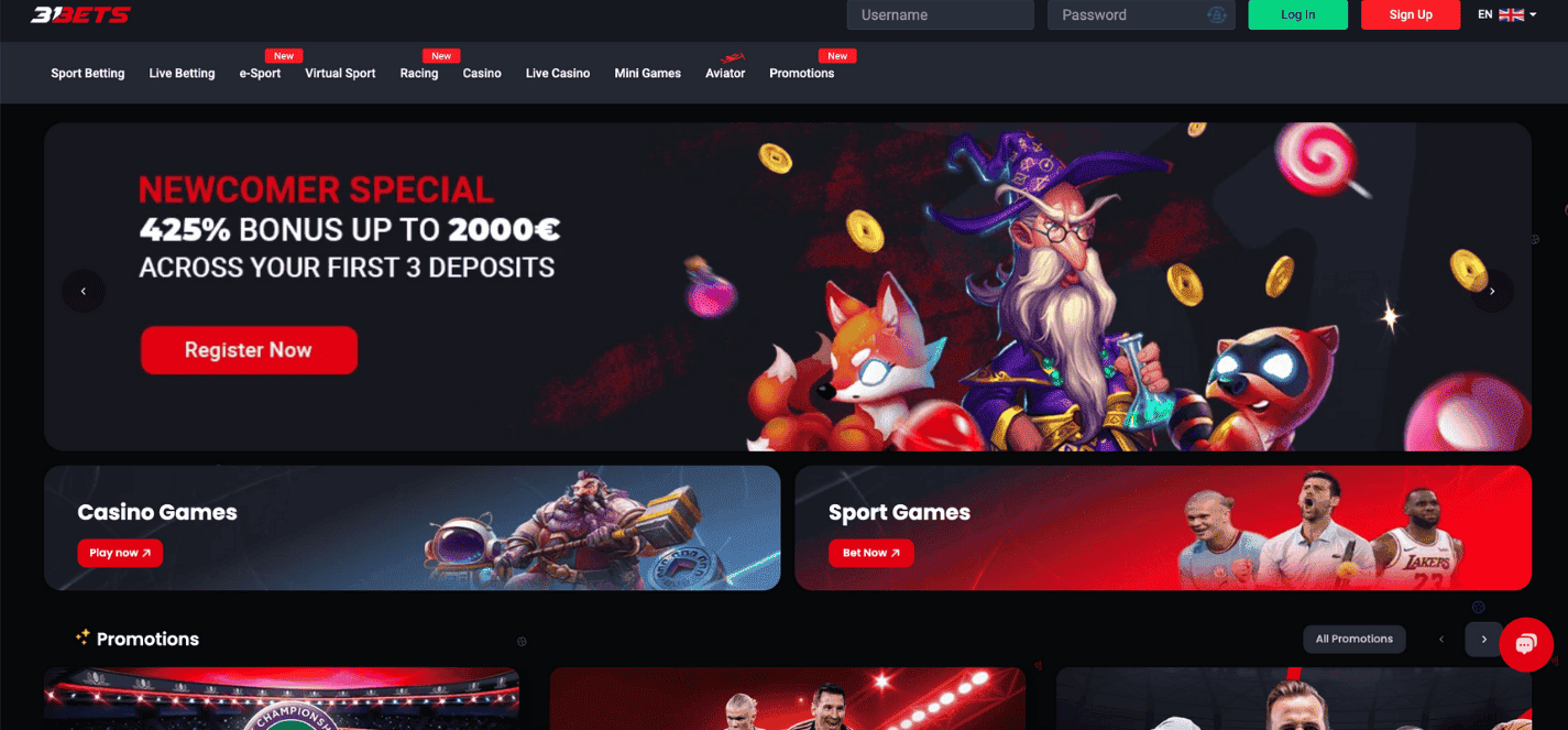 31Bet Betting site not on Gamstop